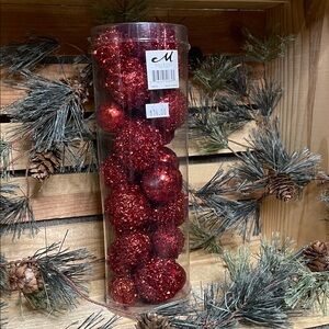 Glittering Red Holiday Ornaments
